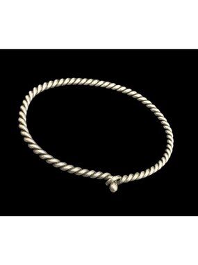 Signed 925 James Avery Twisted Wire Hook-On Bracelet Bangle Sterling Silver